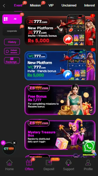 ZS777 Game Bonuses And Rewards