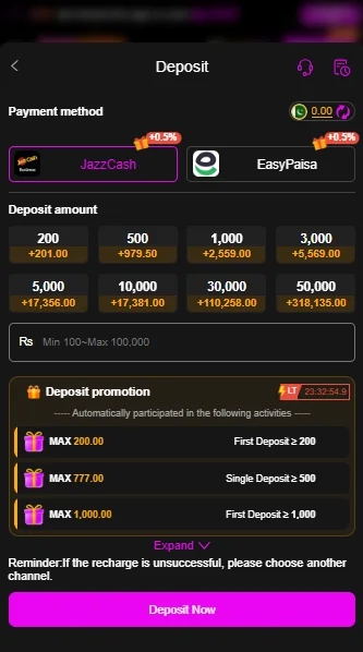 ZS777 Game Deposit And Withdraw